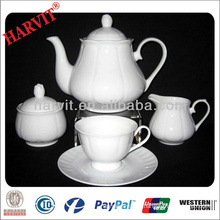 Royal Grace Porcelain Tea Sets Wholesale Coffee Maker Tea Pot Cup And Saucer/9 Pcs White Tea Set Cheap Price/Daily Use Tea Pots